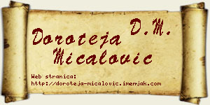 Doroteja Mićalović vizit kartica